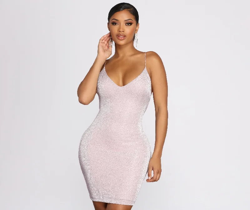 Sparkle & Shine Glitter Mini Dress