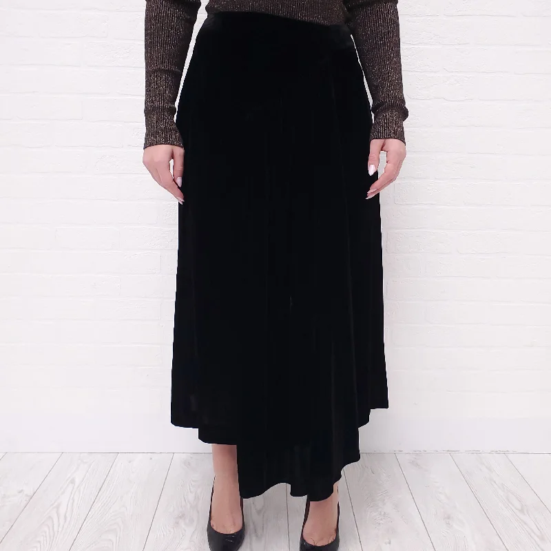 SIMONE ROCHA BLACK VELVET SKIRT - SIZE S