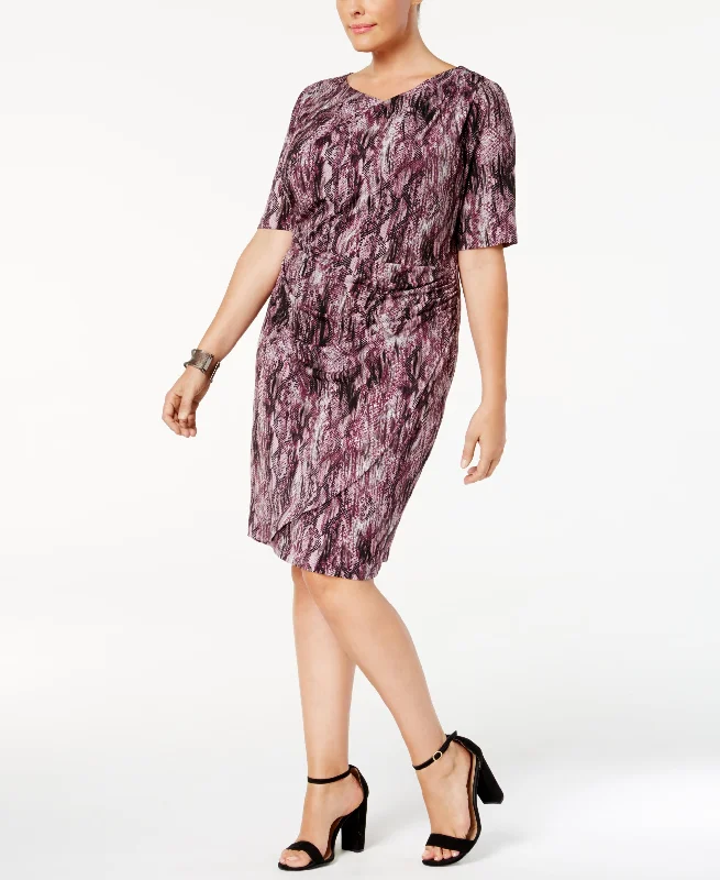 Connected Plus Size Printed Sarong Dress