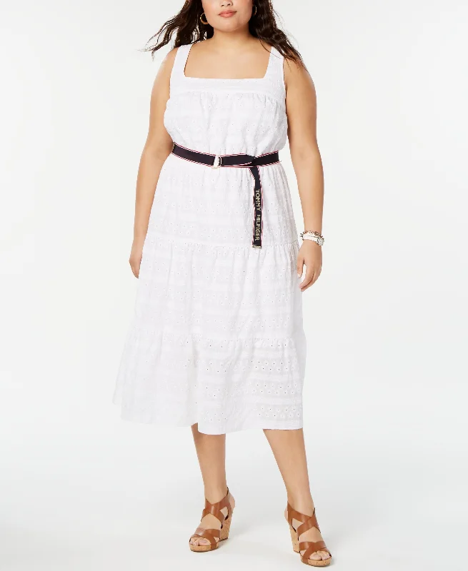 Plus Size Cotton Eyelet Dress