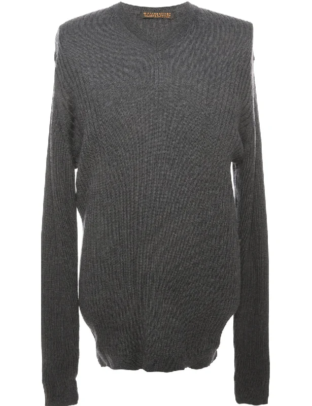 Long Sleeved Navy Jumper - L